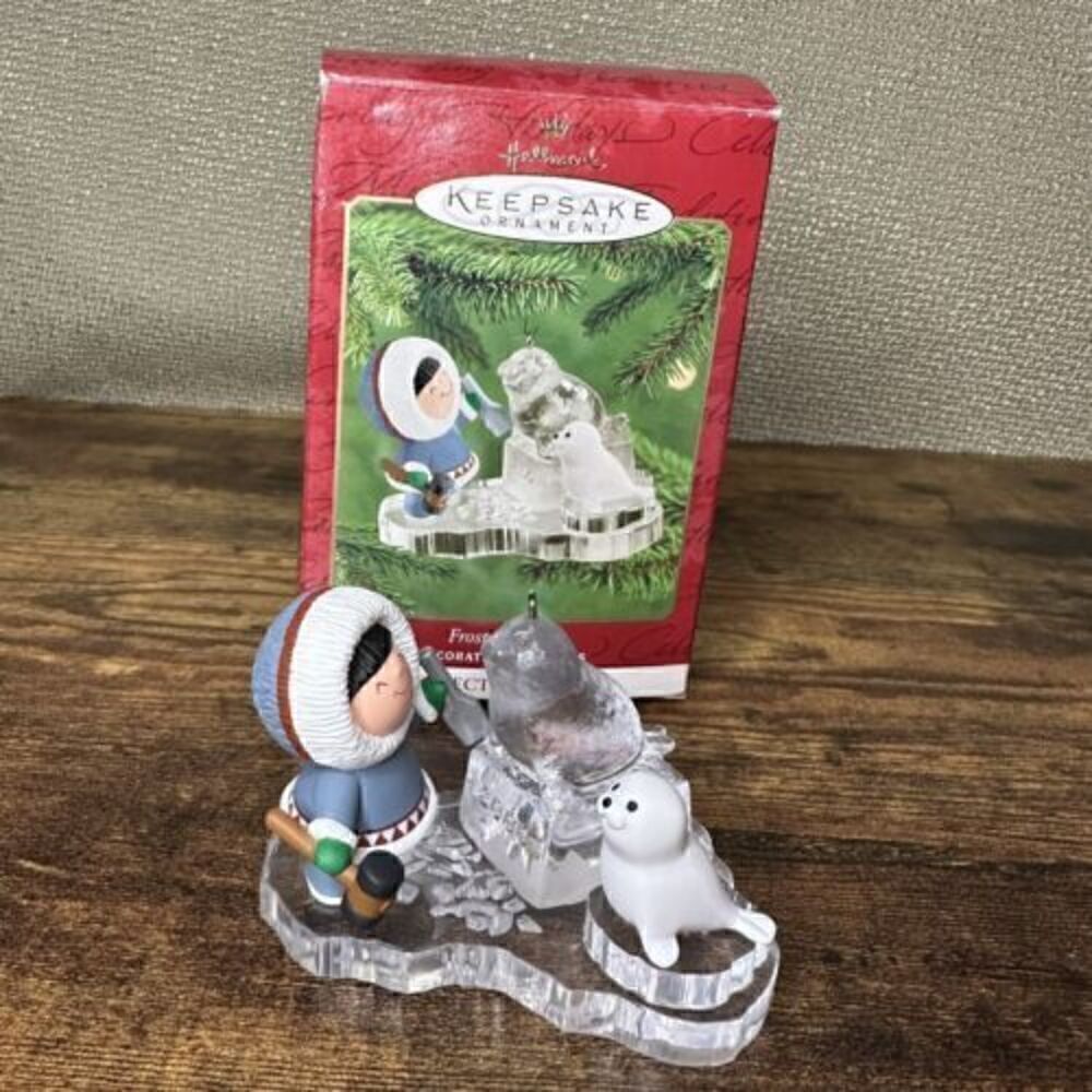 Vintage 2000 Hallmark FROSTY FRIENDS Eskimo & Seal #21 Keepsake Series Ornament